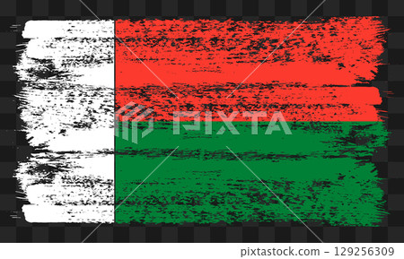 Madagascar flag in grunge style 129256309