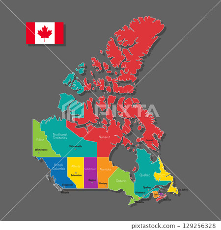 Vector map of Canada Vector map of Canada 129256328