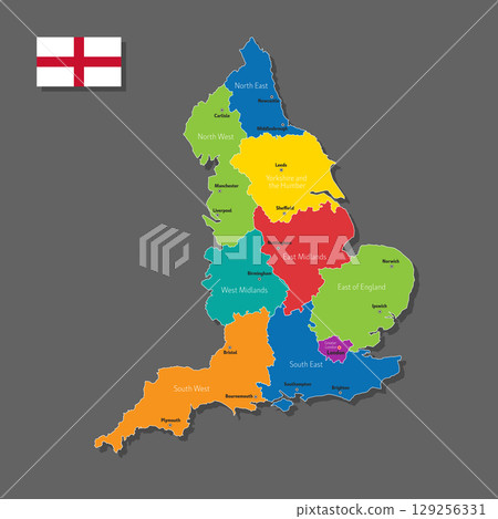 Vector map of England 129256331