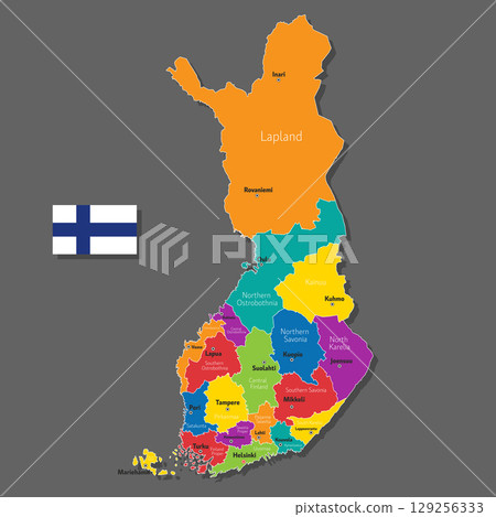 Vector map of Finland 129256333