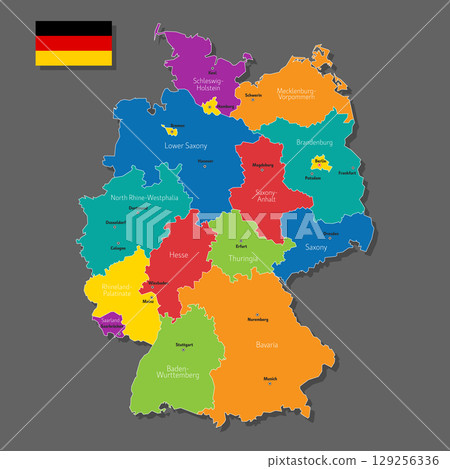 Vector map of Germany Vector map of Germany 129256336
