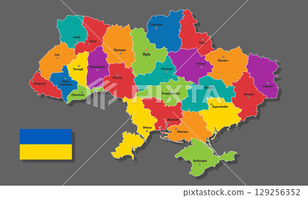 Vector map of Ukraine Vector map of Ukraine 129256352