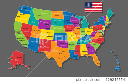 Vector map of USA Vector map of USA 129256354