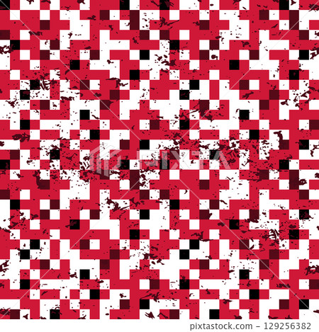 Seamless pattern square red camouflage grunge 129256382