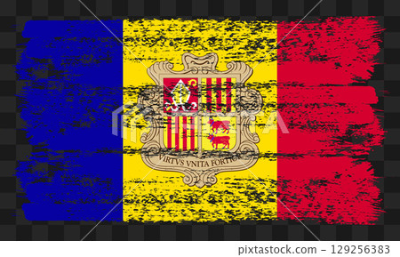 Andorra flag in grunge style 129256383