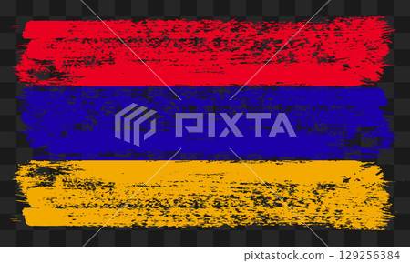 Armenia flag in grunge style 129256384