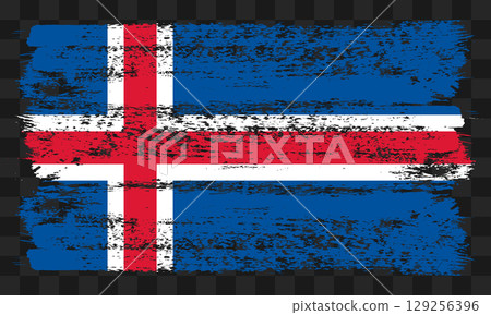 Iceland flag in grunge style Iceland flag in grunge style 129256396