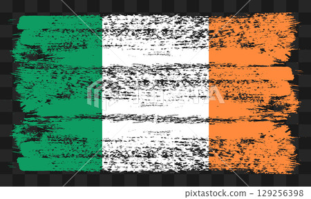 Ireland flag in grunge style Ireland flag in grunge style 129256398