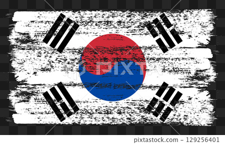 Korea flag in grunge style Korea flag in grunge style 129256401