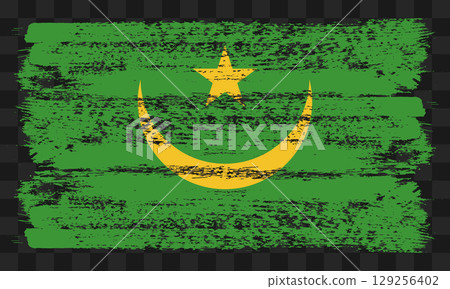 Mauritania flag in grunge style Mauritania flag in grunge style 129256402