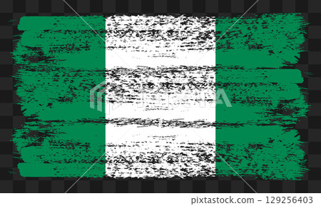 Nigeria flag in grunge style 129256403