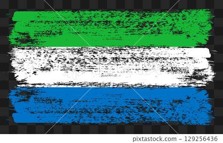 Sierra Leone flag in grunge style 129256436