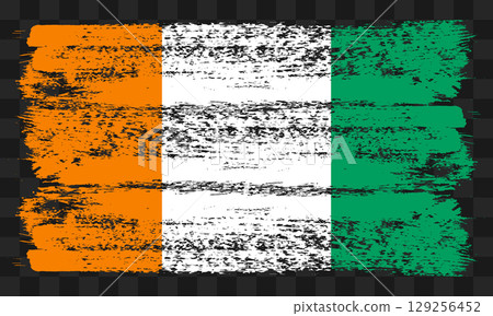 Ivory Coast flag in grunge style 129256452