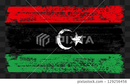 Libya flag in grunge style Libya flag in grunge style 129256456