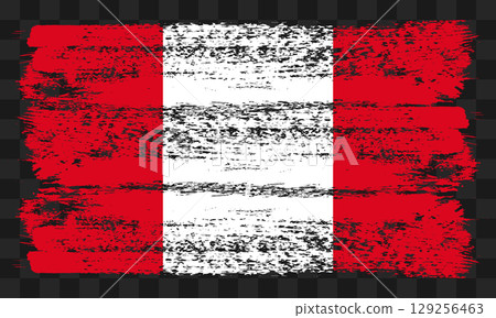 Peru flag in grunge style 129256463