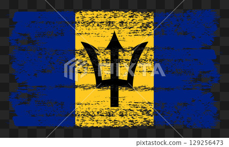 Barbados flag in grunge style 129256473