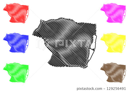 London Borough of Enfield (United Kingdom of Great Britain and Northern Ireland, Ceremonial county and region Greater London, England) map vector illustration, scribble sketch map London Borough of Enfield (United Kingdom of Great Britain and Northern Ireland, Ceremonial county and region Greater London, England) map vector illustration, scribble sketch map 129256491