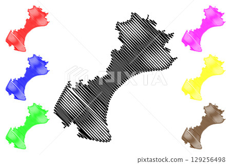 Folkestone and Hythe Non-metropolitan district (United Kingdom of Great Britain and Northern Ireland, ceremonial county Kent, England) map vector illustration, scribble sketch Shepway map Folkestone and Hythe Non-metropolitan district (United Kingdom of Great Britain and Northern Ireland, ceremonial county Kent, England) map vector illustration, scribble sketch Shepway map 129256498