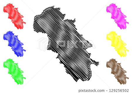 Gedling Non-metropolitan district, Borough (United Kingdom of Great Britain and Northern Ireland, ceremonial county Nottinghamshire or Notts, England) map vector illustration, scribble sketch map Gedling Non-metropolitan district, Borough (United Kingdom of Great Britain and Northern Ireland, ceremonial county Nottinghamshire or Notts, England) map vector illustration, scribble sketch map 129256502