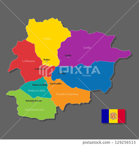 Vector map of Andorra 129256513