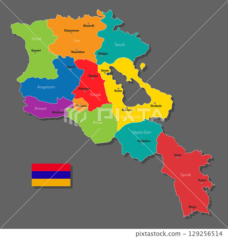 Vector map of Armenia Vector map of Armenia 129256514