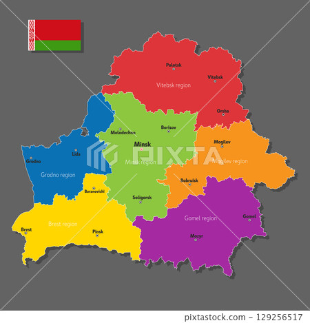 Vector map of Belarus 129256517