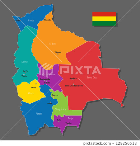 Vector map of Bolivia 129256518