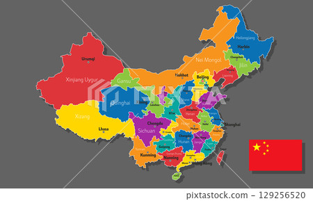 Vector map of China 129256520