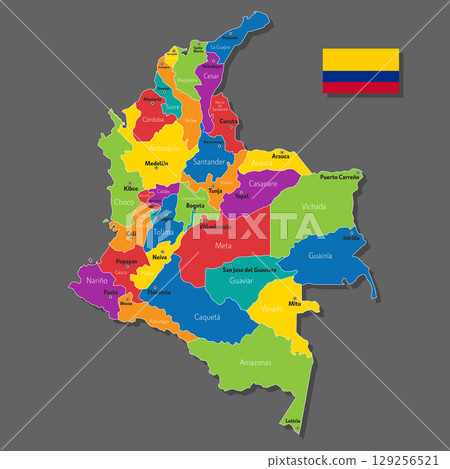 Vector map of Colombia 129256521