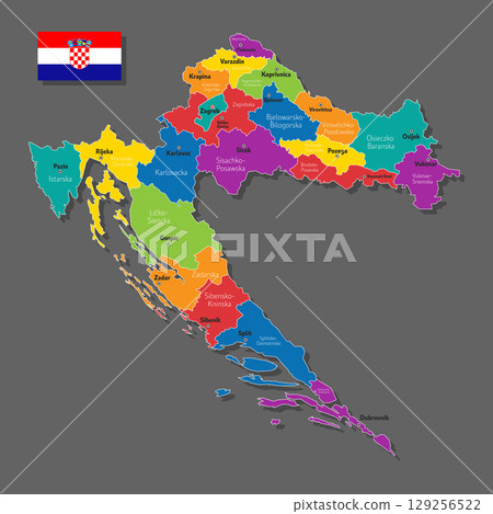 Vector map of Croatia Vector map of Croatia 129256522