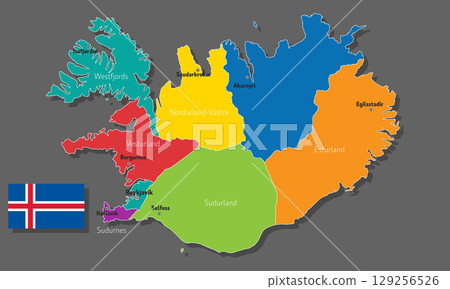 Vector map of Iceland Vector map of Iceland 129256526