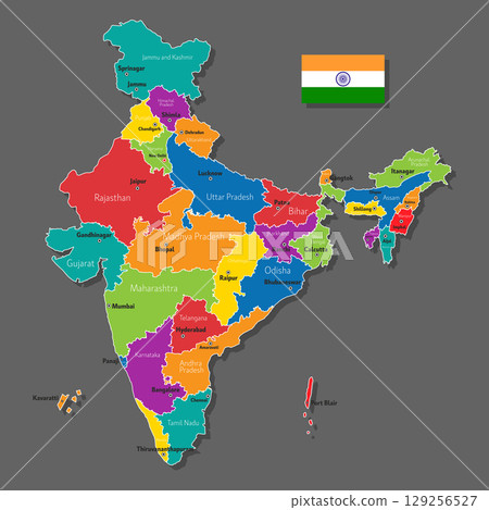Vector map of India 129256527