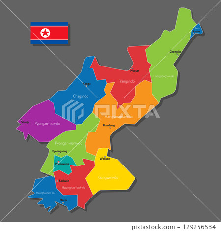 Vector map of North Korea 129256534