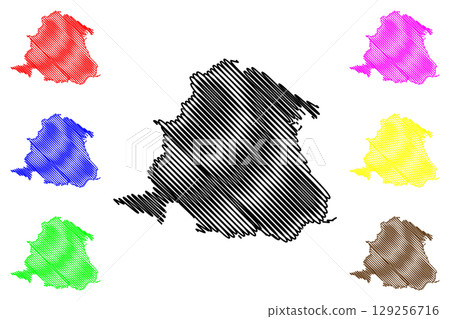 Unitary authority area, borough Hartlepool (United Kingdom of Great Britain and Northern Ireland, ceremonial county Durham, England) map vector illustration, scribble sketch map Unitary authority area, borough Hartlepool (United Kingdom of Great Britain and Northern Ireland, ceremonial county Durham, England) map vector illustration, scribble sketch map 129256716