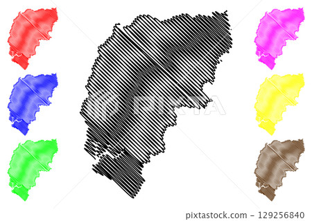 Chichester Non-metropolitan district (United Kingdom of Great Britain and Northern Ireland, ceremonial county West Sussex, England) map vector illustration, scribble sketch map Chichester Non-metropolitan district (United Kingdom of Great Britain and Northern Ireland, ceremonial county West Sussex, England) map vector illustration, scribble sketch map 129256840