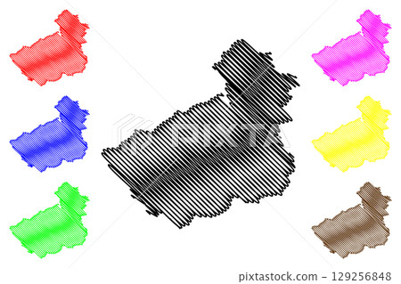 Metropolitan borough of Kirklees (United Kingdom of Great Britain and Northern Ireland, Metropolitan and ceremonial county West Yorkshire, England) map vector illustration, scribble sketch map Metropolitan borough of Kirklees (United Kingdom of Great Britain and Northern Ireland, Metropolitan and ceremonial county West Yorkshire, England) map vector illustration, scribble sketch map 129256848