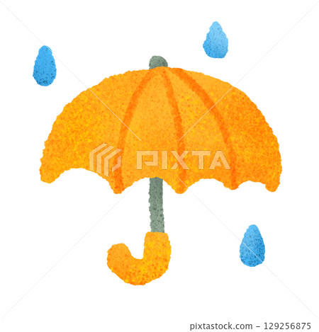 可愛的雨傘手繪插畫素材 129256875