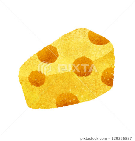 可愛的起司手繪插畫素材 129256887