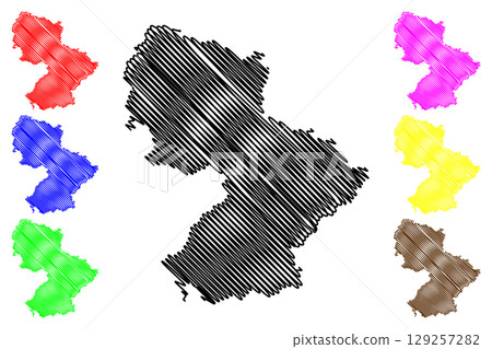 Prattigau Davos District (Switzerland, Swiss Confederation, Canton of Grisons, Graubunden) map vector illustration, scribble sketch Prattigau Davos Region map Prattigau Davos District (Switzerland, Swiss Confederation, Canton of Grisons, Graubunden) map vector illustration, scribble sketch Prattigau Davos Region map 129257282