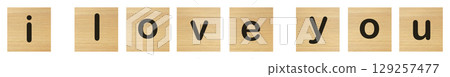 I love you words with wood blocks I love you words with wood blocks 129257477