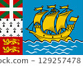 Saint Pierre and Miquelon flag background 129257478