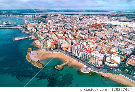 Aerial view of Torrevieja coastline 129257494