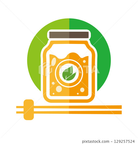 Natural honey logo-style illustration | Organic design material 129257524