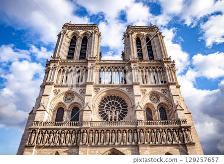 Notre-Dame cathedral, exteriors, Paris, France Notre-Dame cathedral, exteriors, Paris, France 129257657