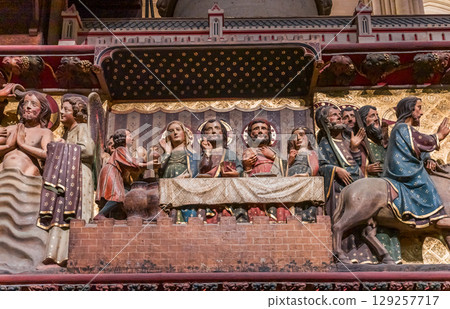 Notre-Dame cathedral, bas-relief, Paris, France 129257717