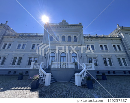The Plunge manor has been mentioned since 1565. The main mansion was ordered to be built by the Oginskiai family in 1879, in a Neo-gothic style. This was their residential home. The Plunge manor has been mentioned since 1565. The main mansion was ordered to be built by the Oginskiai family in 1879, in a Neo-gothic style. This was their residential home. 129257887