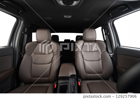 Modern car leather interior 129257906