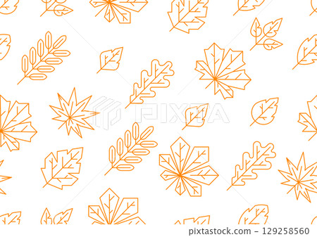 Pattern with autumn leaves. Background with various foliage. 129258560