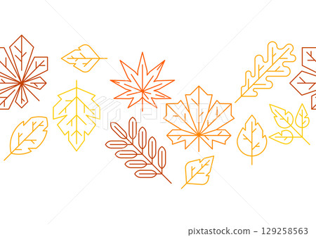 Pattern with autumn leaves. Background with various foliage. 129258563