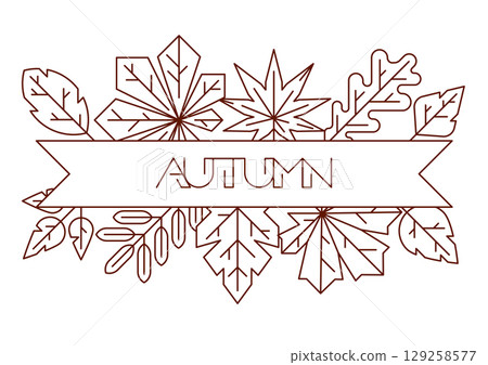 Background with autumn leaves. Illustration with various foliage. Background with autumn leaves. Illustration with various foliage. 129258577